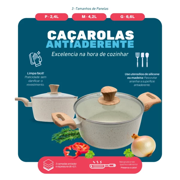 Panelas de cerâmica de indução 7 peças fundo-triplo antiaderente-Dolce Home - Image 6