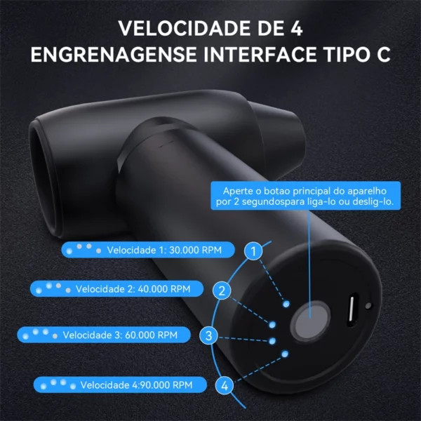 Soprador de Ar Comprimido Turbo Portátil Recarregável - Image 4